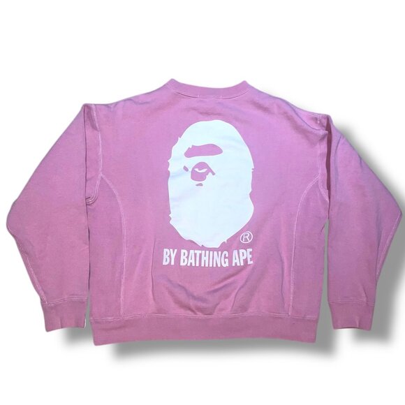 BAPE A Bathing Ape Pink Crewneck Sweatshirt – Medium - Picture 8 of 8